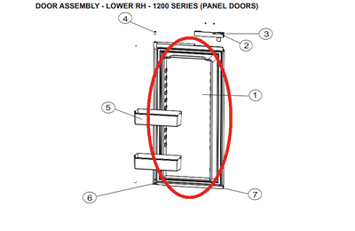 Need RH Lower door for 1200 - 627991. Also lower hinge - 618796. Both Available? Cost?