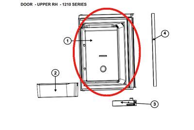 Norcold Upper Right Hand Door 627942 (fits the 1210 model) - panel type door Questions & Answers