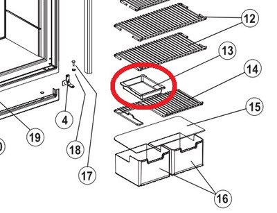 Norcold Cut-Out Shelf Tray 617756 (fits many models) white Questions & Answers