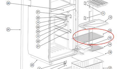 Norcold Refrigerator Wire Shelf 632453 (fits the DE0061) newer styles Questions & Answers