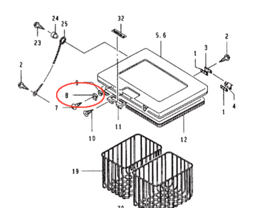 Where do I find the model number on a two door rv refrigerator