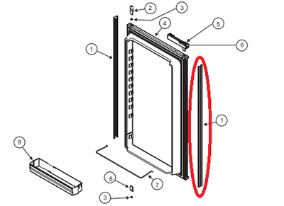 Female part of lower hinge on lower door broke what part do I need to replace